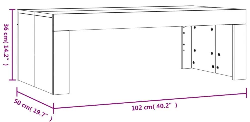 Tavolino da Salotto Bianco Lucido 102x50x36cm Legno Multistrato