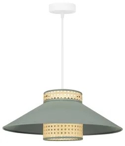 Duolla - Lampadario a sospensione con filo RIO RATTAN 1xE27/15W/230V diametro 45 cm verde/rattan