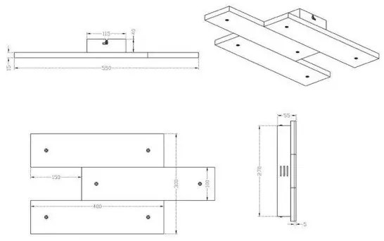 Trio - Plafoniera LED DENVER 3xLED/10W/230