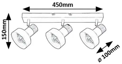 Rabalux 73057 - Faretto SASKIA 3xE14/15W/230V