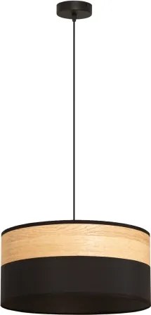 Lampadario a sospensione ALBA con cavo, 1x E27/15W/230V, Ø 40 cm, nero/marrone