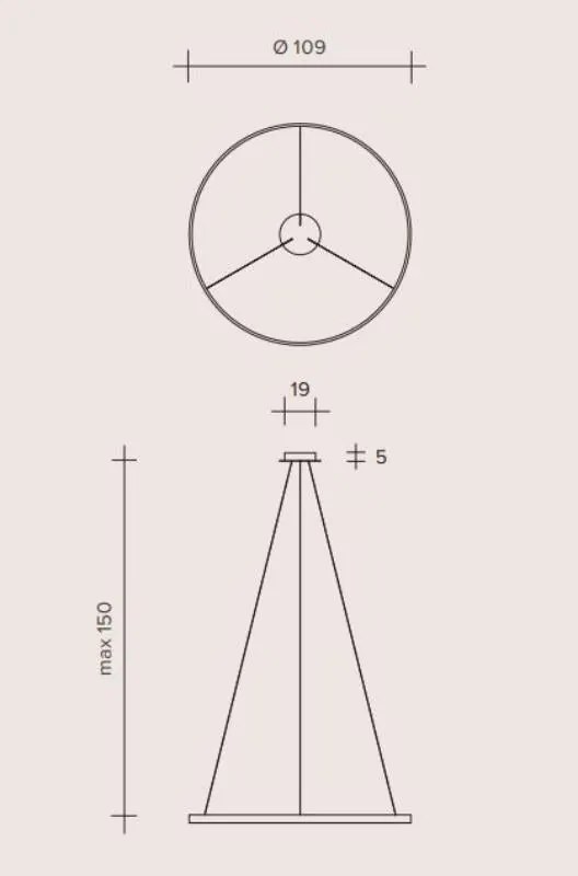 ANELLO Sforzin illuminazione Sospensione Ã˜109cm Nero Dimmer 3000K