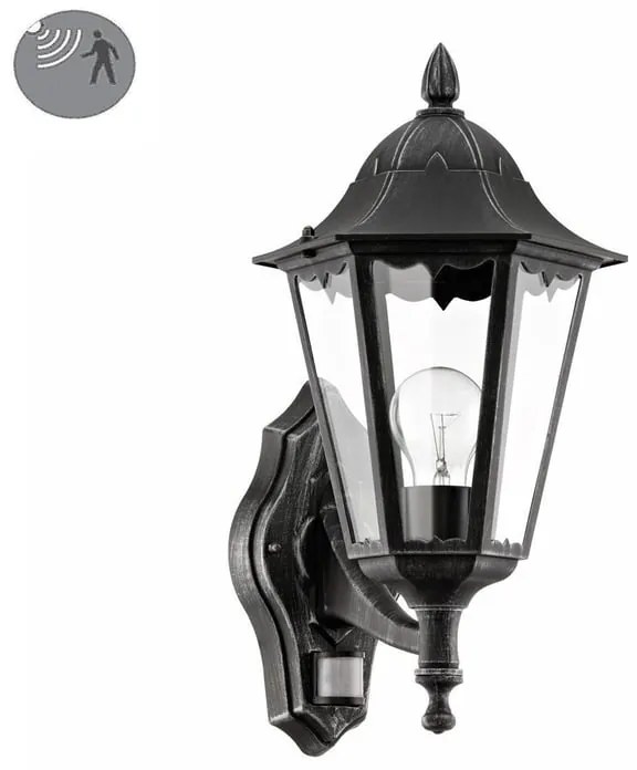 Applique classico da esterno Navedo nero IP44 1X E27 EGLO