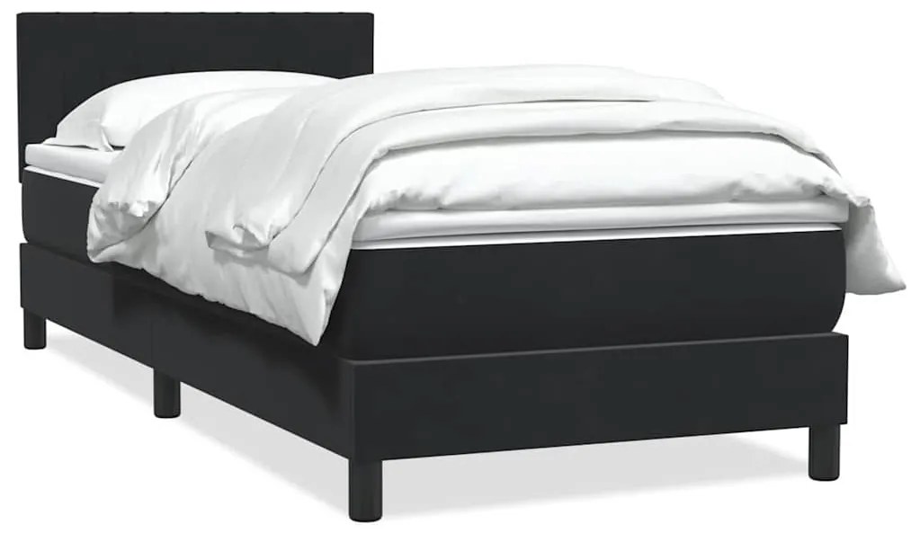 Giroletto A Molle Con Materasso Nero 90x220 Cm İn Velluto /