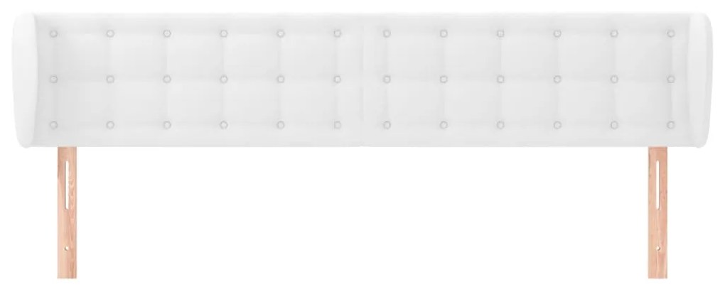 Testiera ad orecchio bianca 203x23x78/88 cm in similpelle