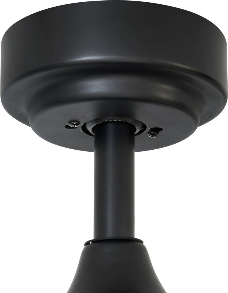 Ventilatore da soffitto smart nero con stampa legno 132cm incl. LED dimmerabile con telecomando - Joly