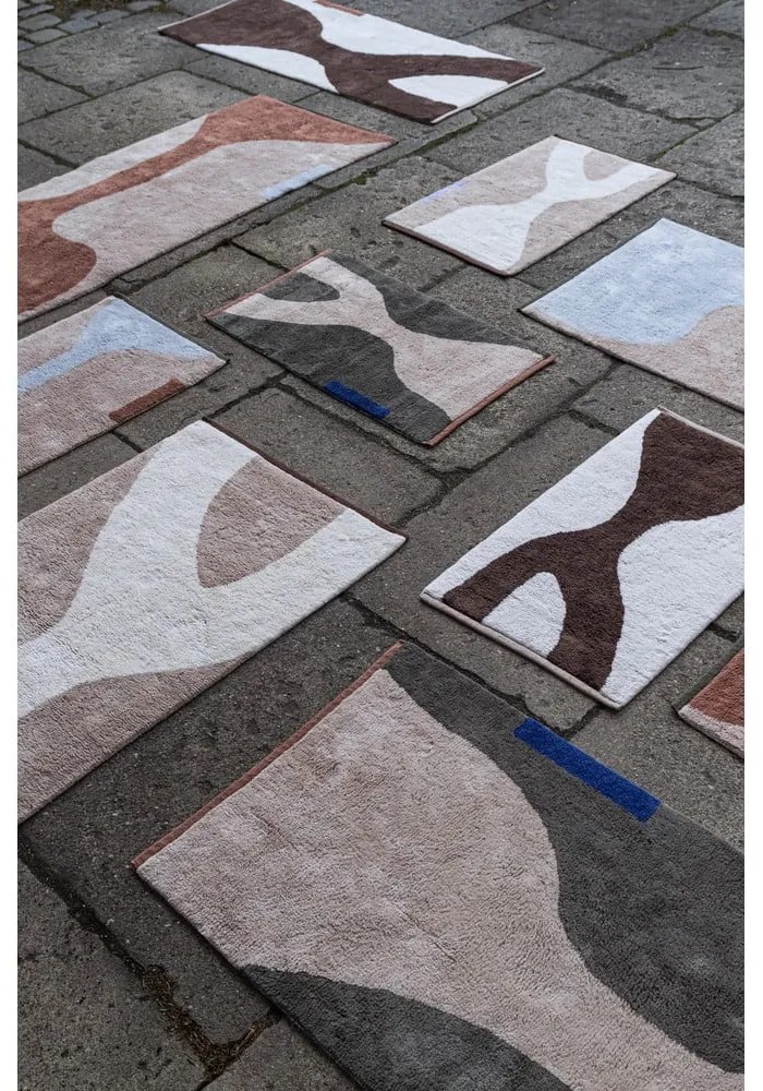 Tappeto in cotone lavabile bianco e beige 50x80 cm Figura - Mette Ditmer Denmark