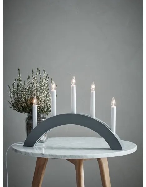 Markslöjd 704470 - Candelabro di Natale ATLE 5xE10/3W/230V grigio