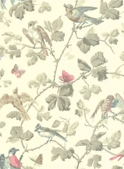 Cole & Son Carta da parati Winter Birds - Linen