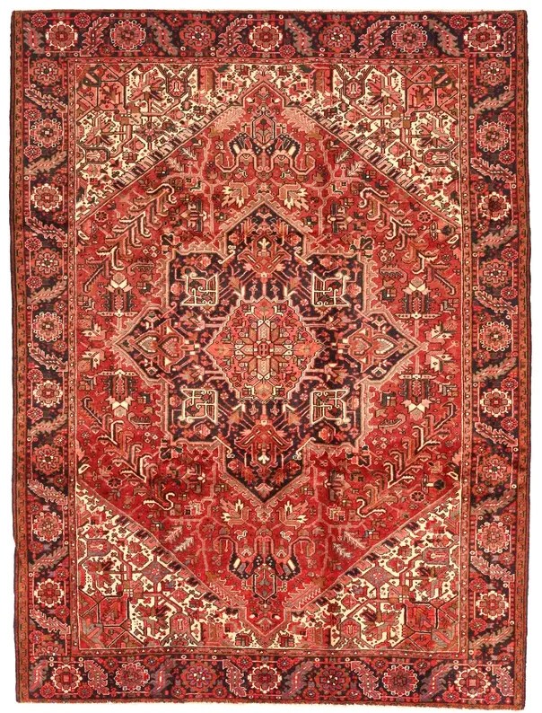 Heriz Tappeto 260 x 350 Rosso (Iran) Annodato A Mano
