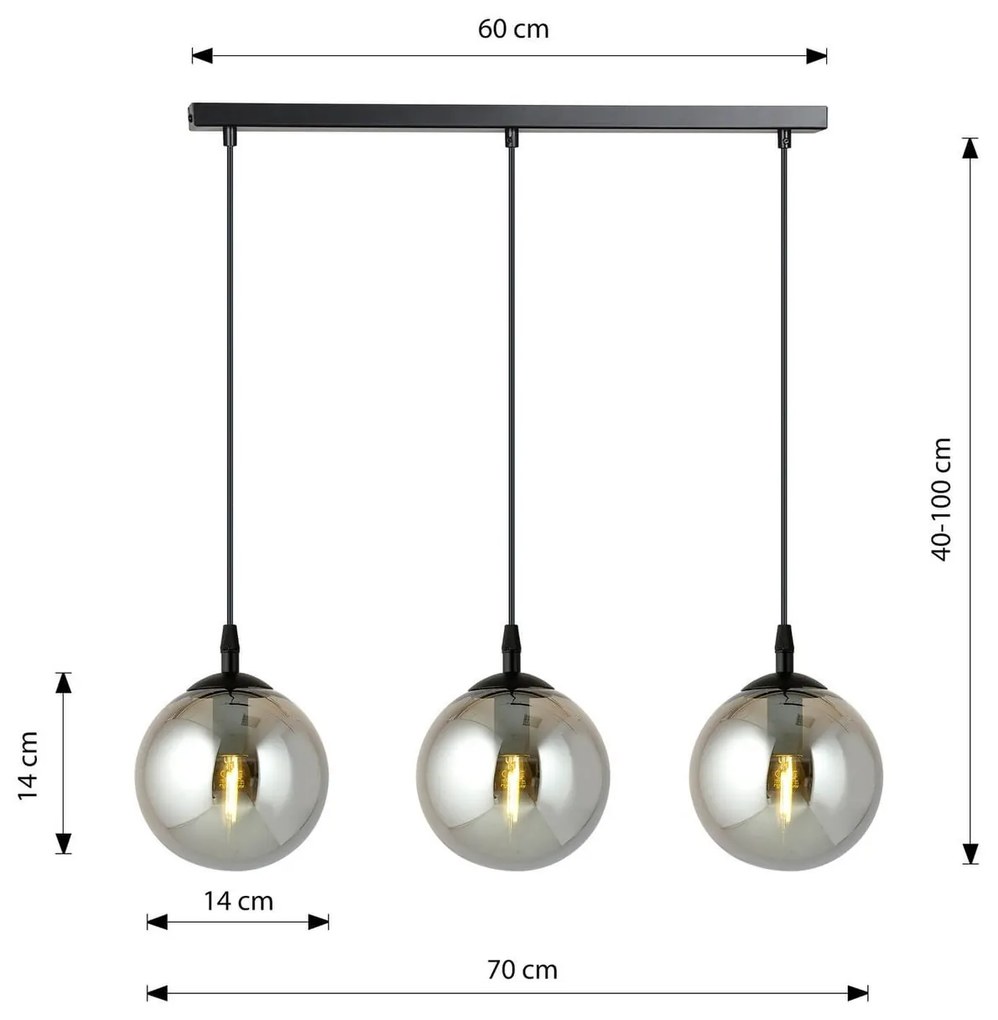 Lampadario a sospensione COSMO 3 BLACK GRAFIT