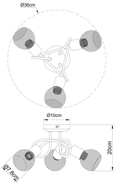 Globo 54028-3S - Lampadario a plafone FIASTRA 3xE14/40W/230V