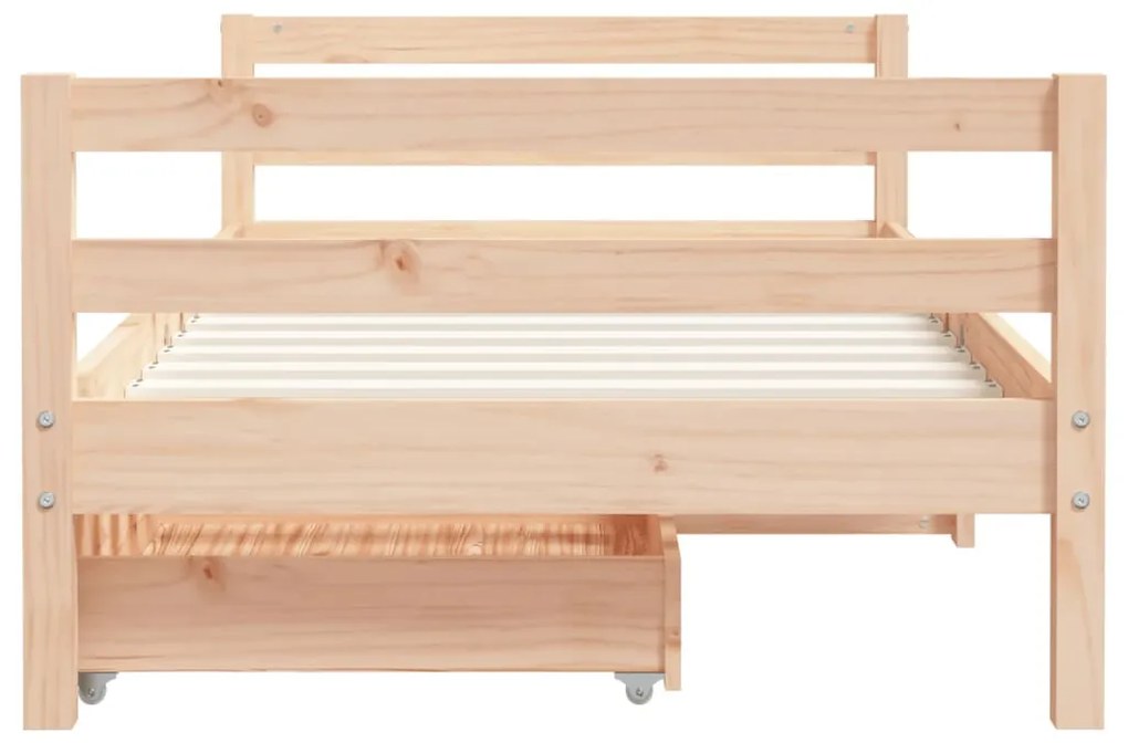 Giroletto per bambini con cassetti 80x160cm legno massello pino