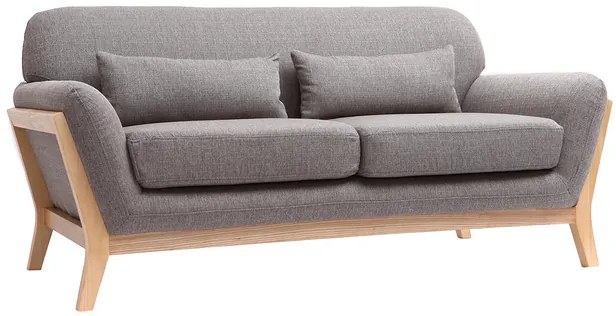 Divano scandinavo a 2 posti Grigio piedi in legno YOKO