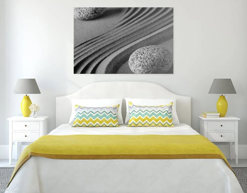 Quadro su tela – Pietre Yin e Yang in bianco e nero