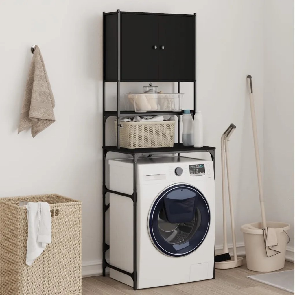 Mobile Per Lavatrice Nero 68x48,5x194 Cm /