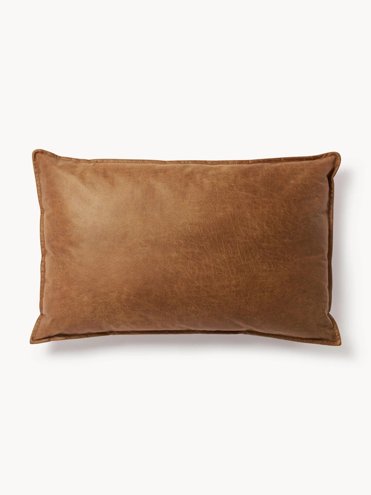 Cuscino decorativo grande in pelle Lennon, 50 x 80 cm