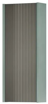 Pensile bagno Niwa laccato opaco verde timo con vetro grigio carbone, 1 anta apertura da sinistra P 17 x L 30 x H 78.5 cm