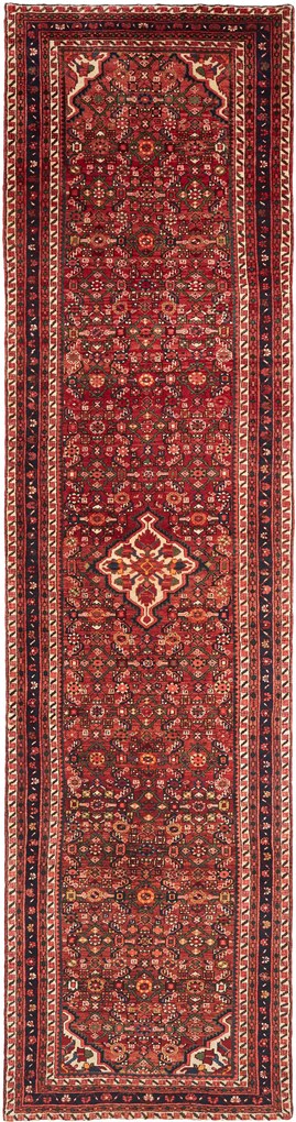 Hamedan Tappeto persiano 420x100 Rosso (Iran) Annodato A Mano