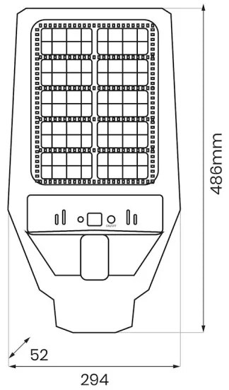 LED Lampione solare dimmerabile con sensore KERS LED/300W/3,2V 6500K IP65