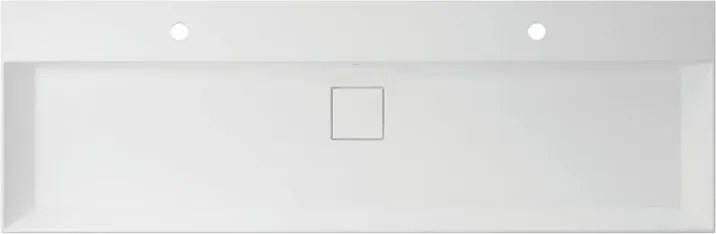 Lavabo a incasso rettangolare vasca centrale Neo L 150 x H 14.7 x P 49 cm in resina bianco lucido