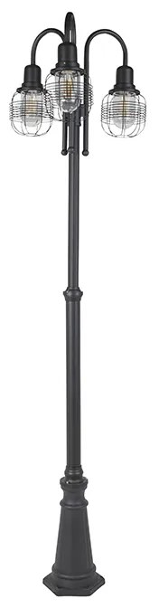 Lampada da esterno rustica nera 3 luci IP44 - Guardado