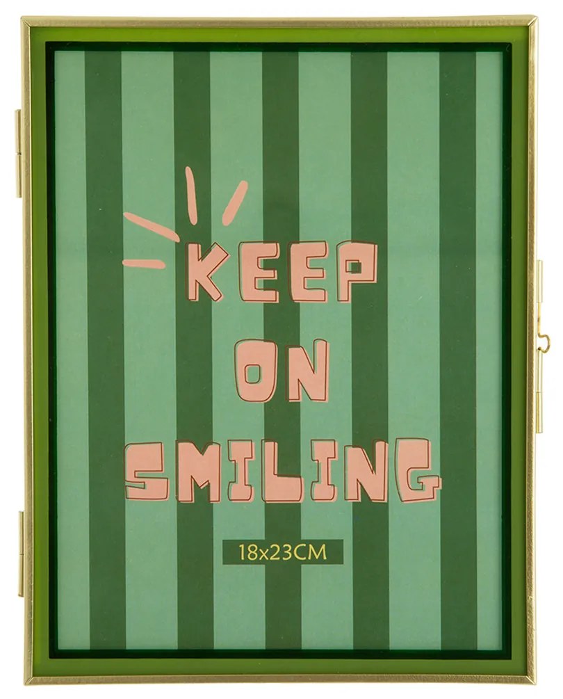 Portafoto 18x23 cm Keep Smiling oro