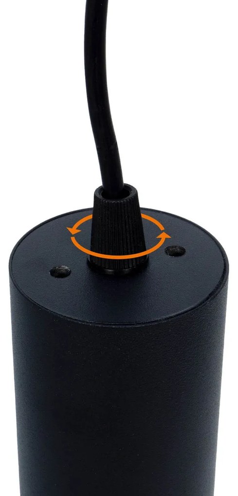 Lampada a Sospensione GU10 per Binario Monofase - Nera
