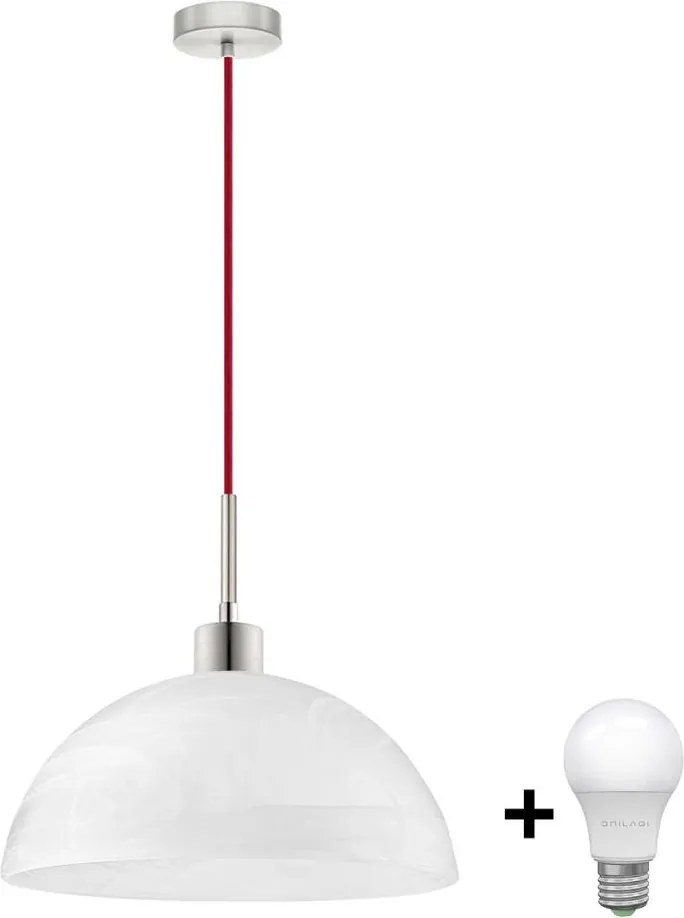 Lampadario LED a cavo 1xE27/60W/230V bianco/rosso