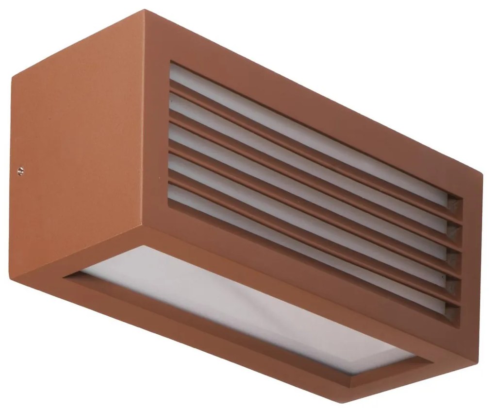 Applique Line Design E27 Mattone Ruggine Corten IP65 Antiabbagliamento