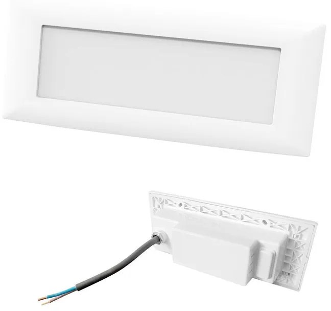 Faretto da incasso con fonte luminosa LED integrato Arona rettangolare bianco, foro incasso 10,6x11x7 cm luce bianco