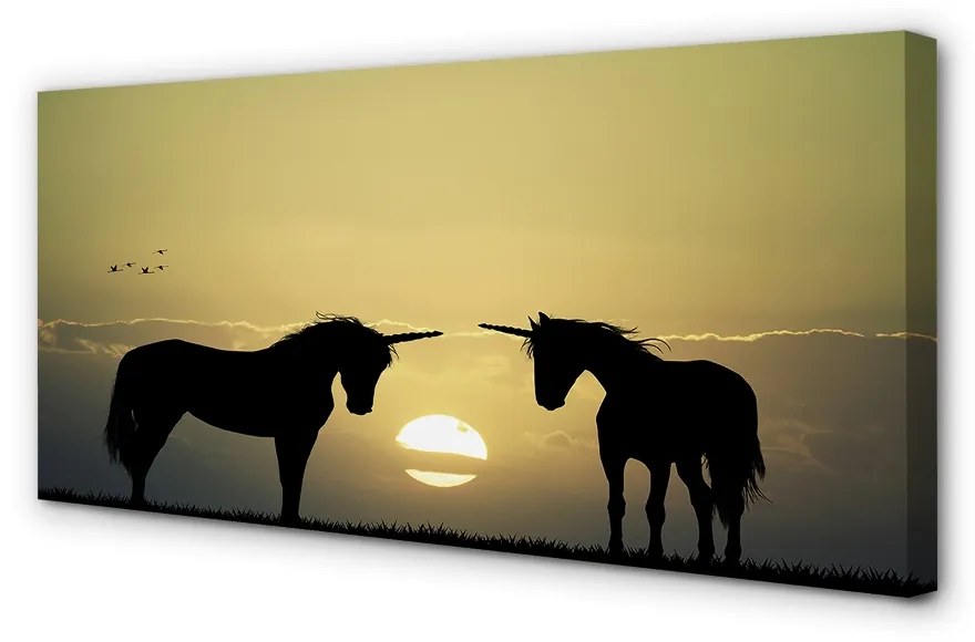 Quadro su tela Sunness Field of unicorns 100x50 cm