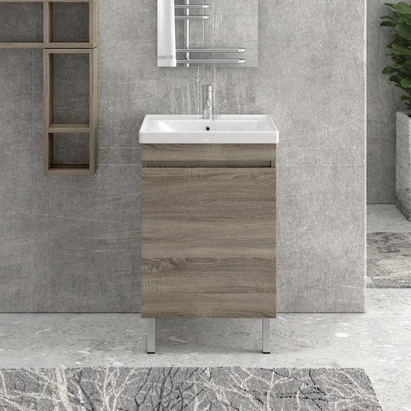 Mobile bagno 55cm a terra con lavabo incasso SV-55T - KAMALU