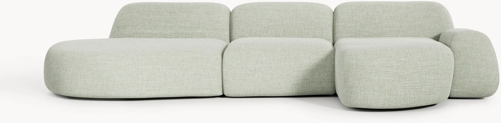 Divano angolare componibile 4 posti in bouclé con chaise longue Wolke