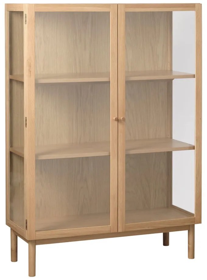 Vetrina in legno di quercia di colore naturale 140x100 cm Elba - Unique Furniture