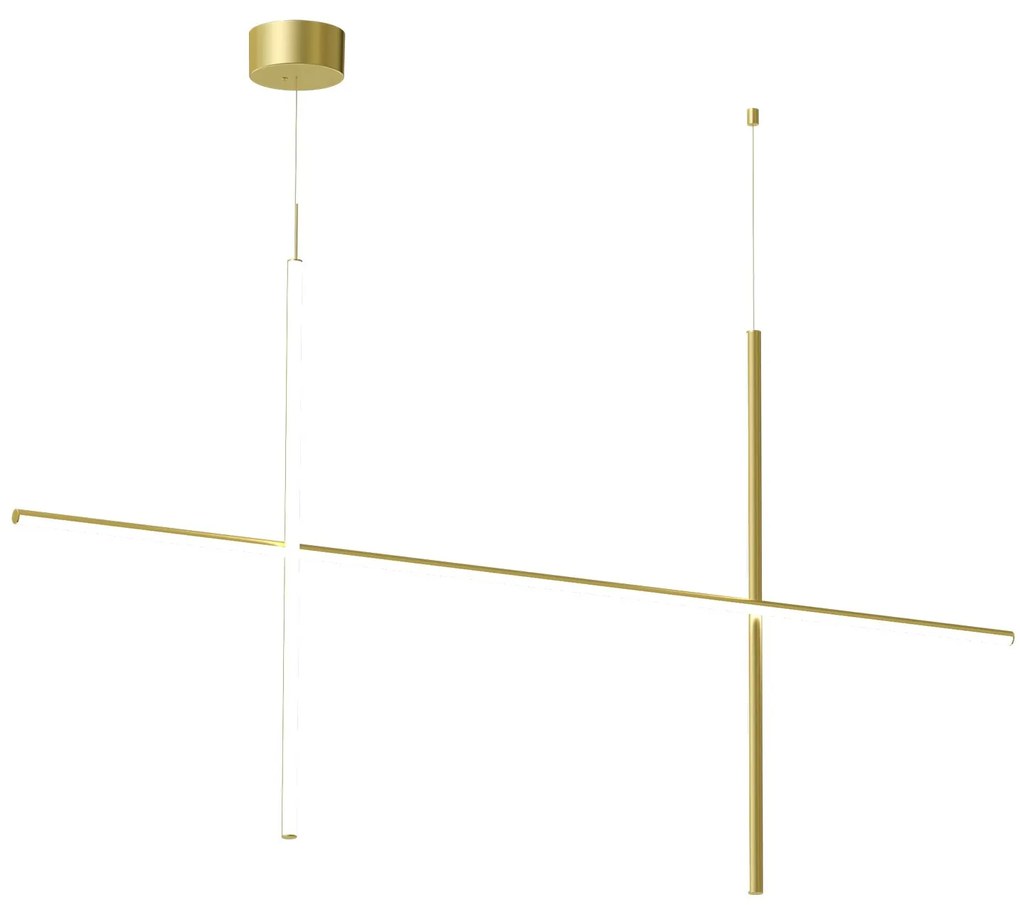 Flos Coordinates Suspension 2 Lampada sospesa 176 H.92 a luce diffusa in alluminio Anodized Champagne