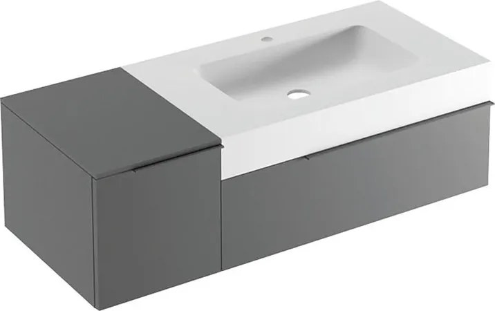 Mobile bagno sospeso con lavabo L 120 x H 36 x P 51 cm grigio basalto per vasca a destra Ginevra