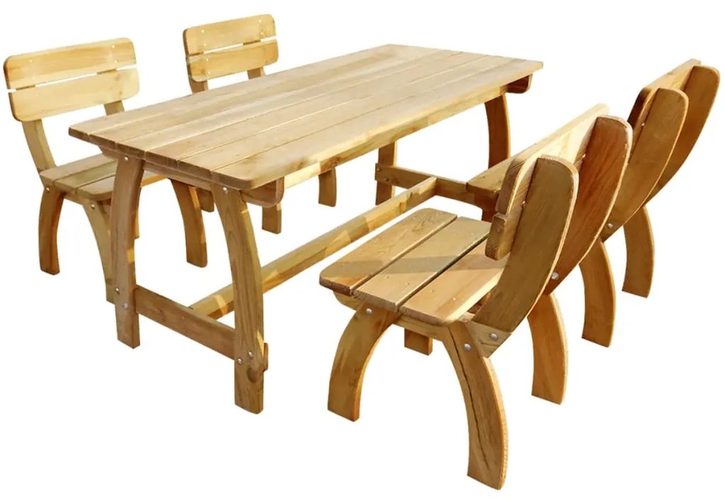 Set da Pranzo da Giardino 5 pz in Legno di Pino Impregnato