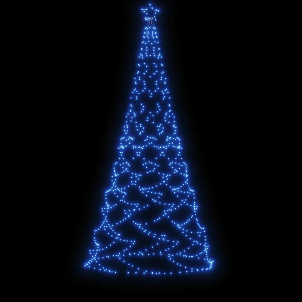 Albero di Natale con Palo in Metallo 500 LED Blu 3 m