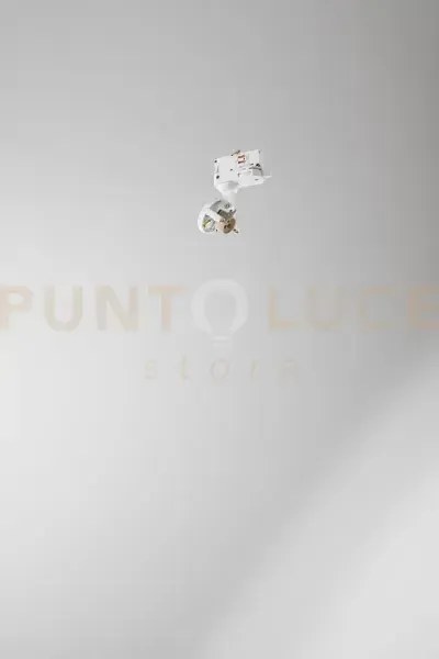 Faretto in alluminio bianco binario 1 luce attcco gu10 5,3cm