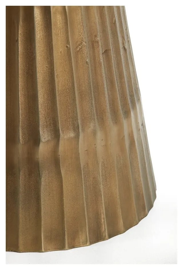 Tavolo da pranzo rotondo in bianco e bronzo con piano in marmo ø 100 cm Leyda - Light & Living