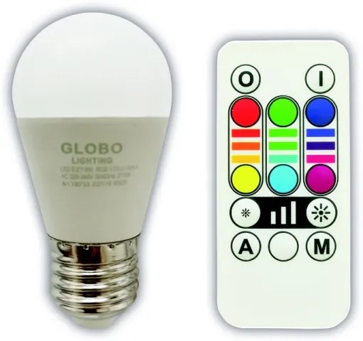 Lampadina LED RGBW dimmerabile ILLU E27/6W/230V 3000K + +TC - Globo 106753