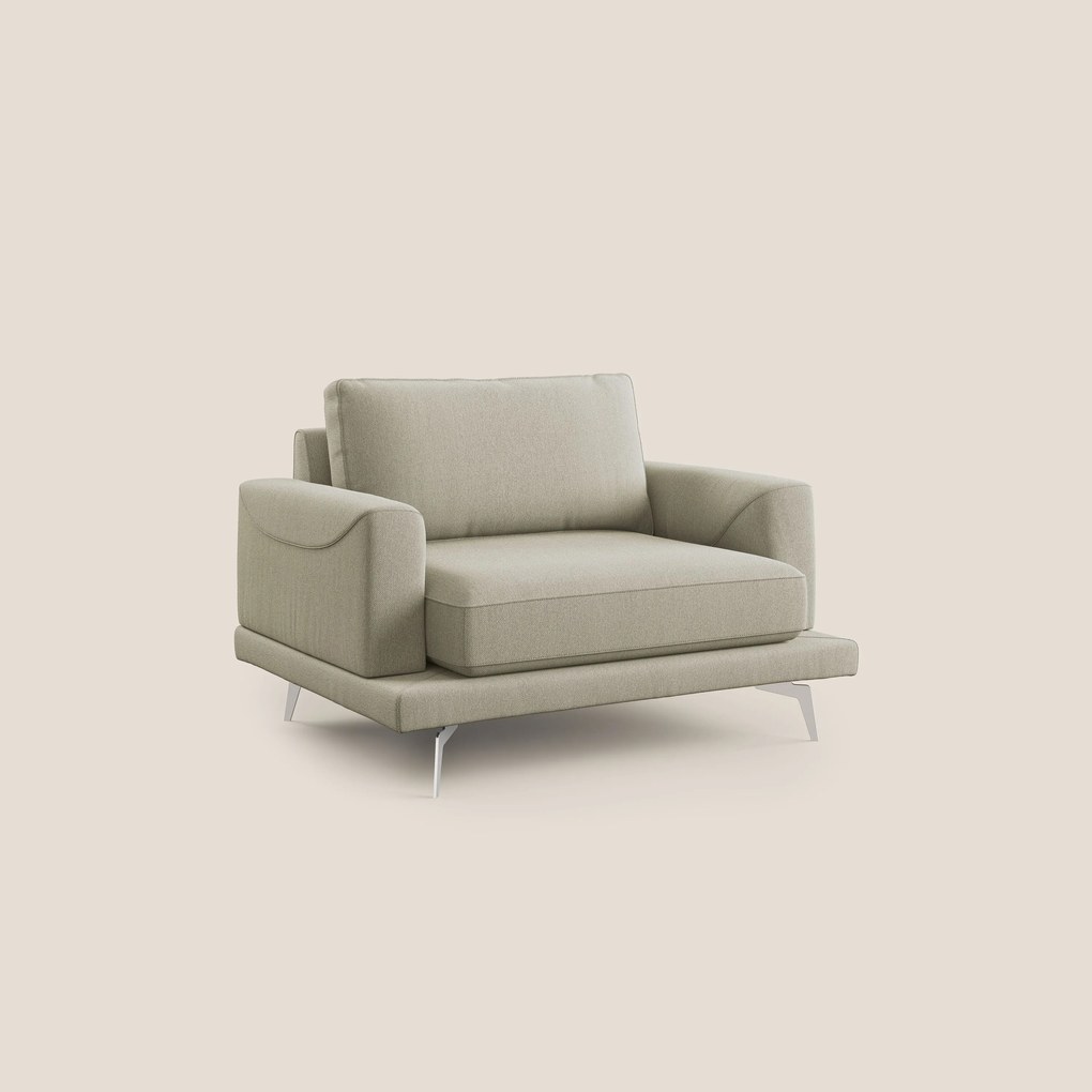 Dorian poltrona moderna in tessuto smacchiabile T05 panna