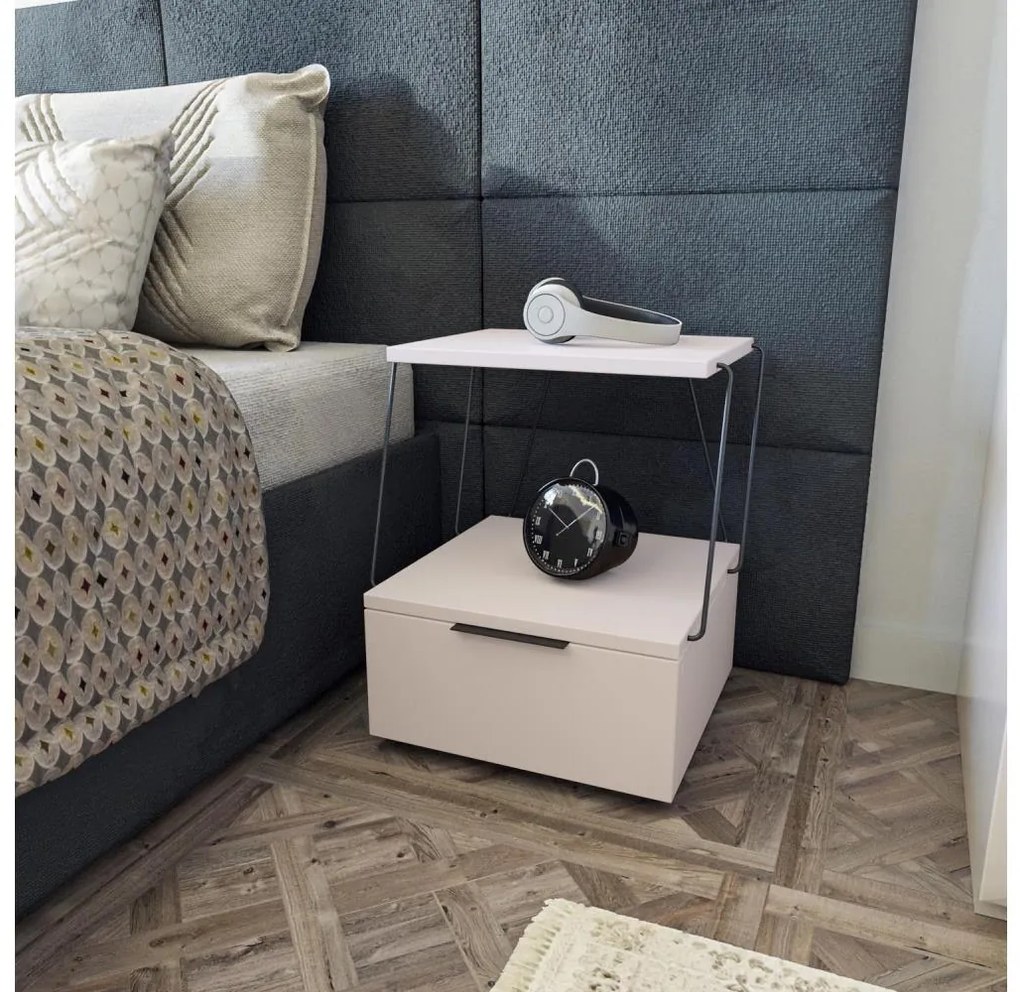 Comodino TEKOBA 52x42 cm bianco