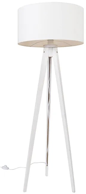 Lampada da terra moderna a treppiede bianca con paralume bianco 50 cm - Tripod Classic