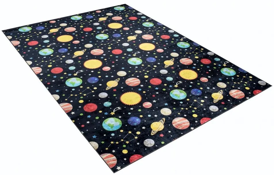 Tappeto per bambini con il motivo dei pianeti e delle stelle Larghezza: 120 cm | Lunghezza: 170 cm