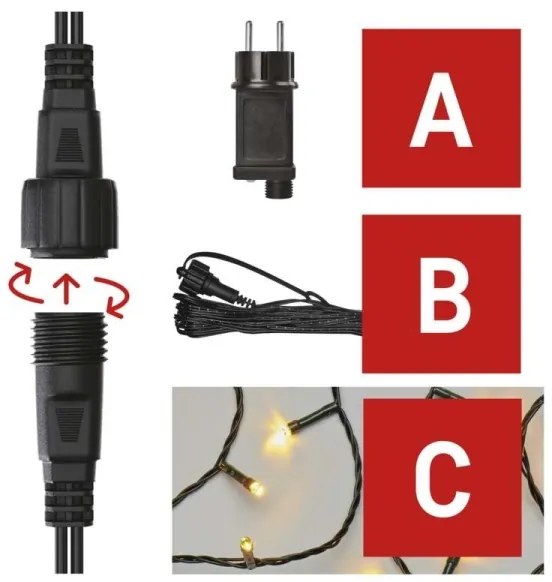 Catena LED da esterno natalizia 100xLED/15m IP44 bianco caldo