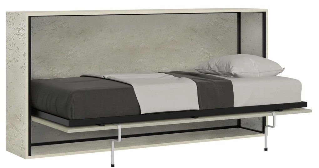 Letto a scomparsa singolo orizzontale Kando con materasso, Cashmere / Non incluso