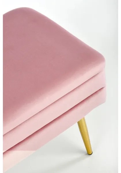 Panca con vano portaoggetti VELVA 37x78 cm rosa/oro