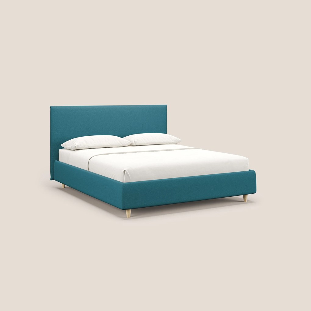 Teresa letto contenitore e sfoderabile in tessuto misto cotone impermeabile T13 azzurro